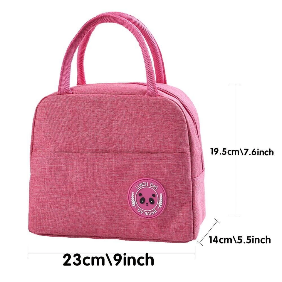 Thermal Insulated Lunch Bag Cool Bag Picnic Adult Kids Food Storage Lunch Box UK - Image 2 of 4