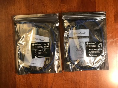 FebSmart PCI-E Riser VER006C GPU Riser (Blue 2-PCS)
