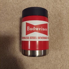 Budweiser Stainless Steel Beverage Holder Can Insulator Koozie