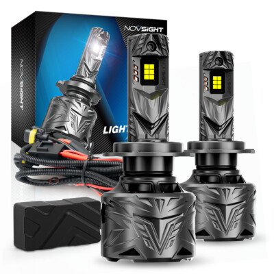 2Pcs NOVSIGHT H7 LED Headlight Bulb High Beam 6000K White 25000LM Bright Lamp