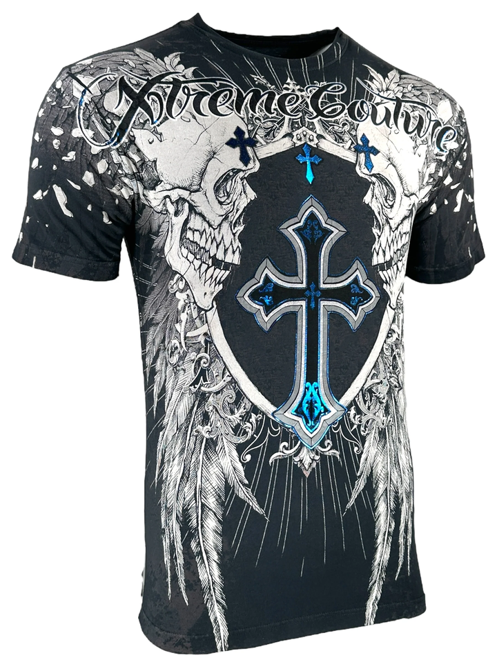 Xtreme Couture By Affliction Skull & Cross Bones Cotton Graphic T - Foto 7