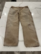 VTG Dickies Denim pants carpenter 90s Sand Size 36x32 Distressed Patina