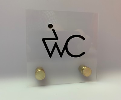 WC Schild Acrylglas Transparent Toilettenschild Edel