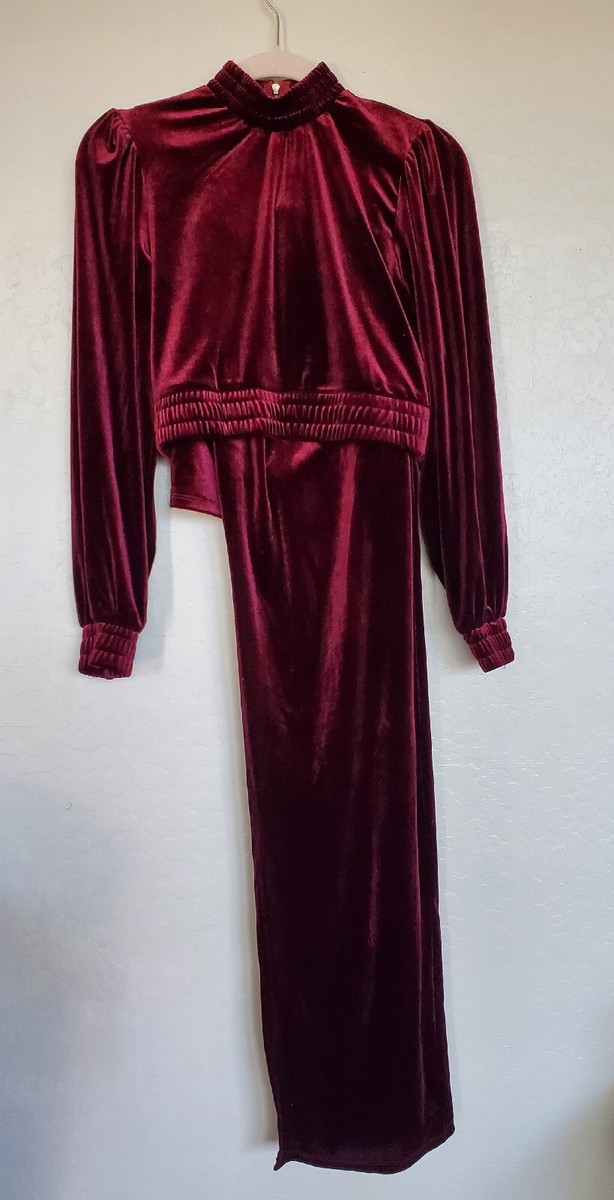 Fashion Nova x Cardi B Get Up 10 Two-Piece Velvet Top and Skirt