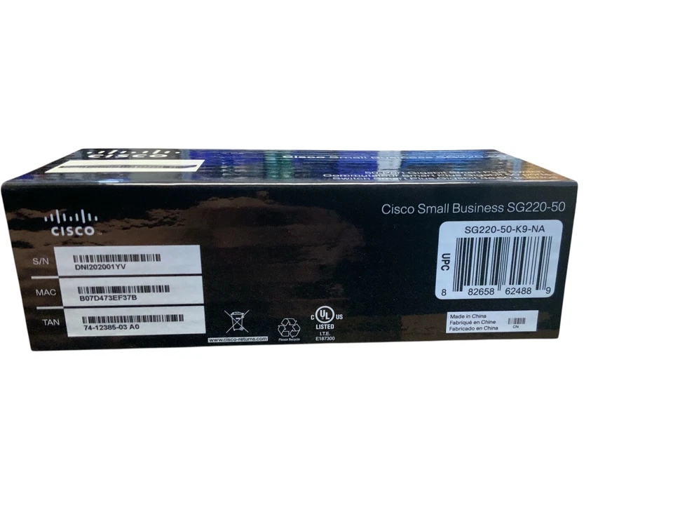 Cisco SG220-50-K9-NA 50-Port Gigabit Smart Switch Managed 48 RJ45 + 2 SFP - Image 2 of 3