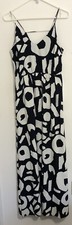 Loft Women’s Navy / White Abstract Print Wrap Back Maxi Dress - Size 2  Slit New