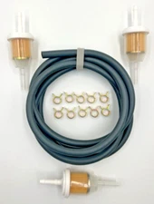 5 Feet 1/4 inch ID Fuel Line Hose Kit with 10 Clamps for Briggs Kawasaki Kohler