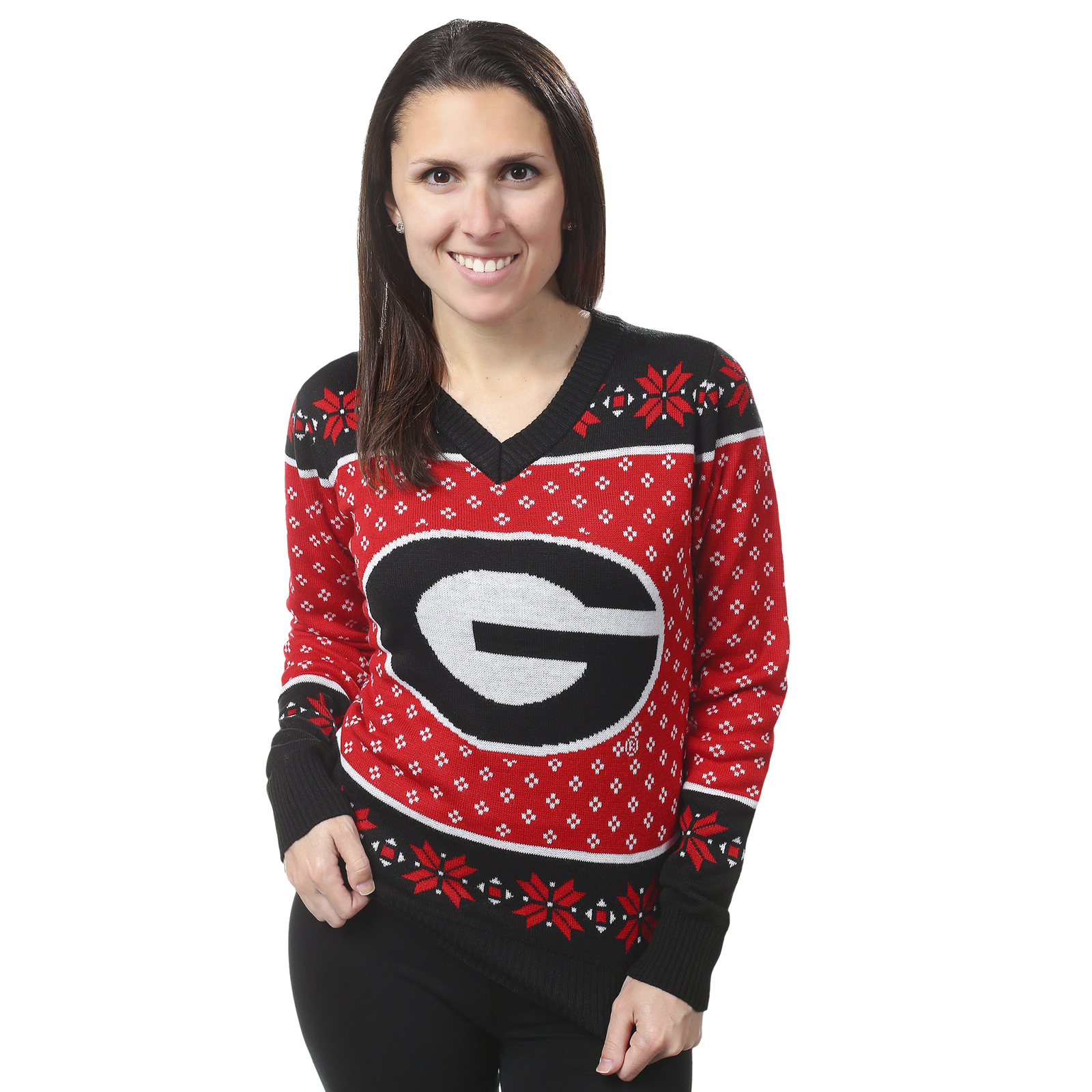 Свитер с V-образным вырезом и большим логотипом Forever Collectibles NCAA Womens Georgia Bulldogs