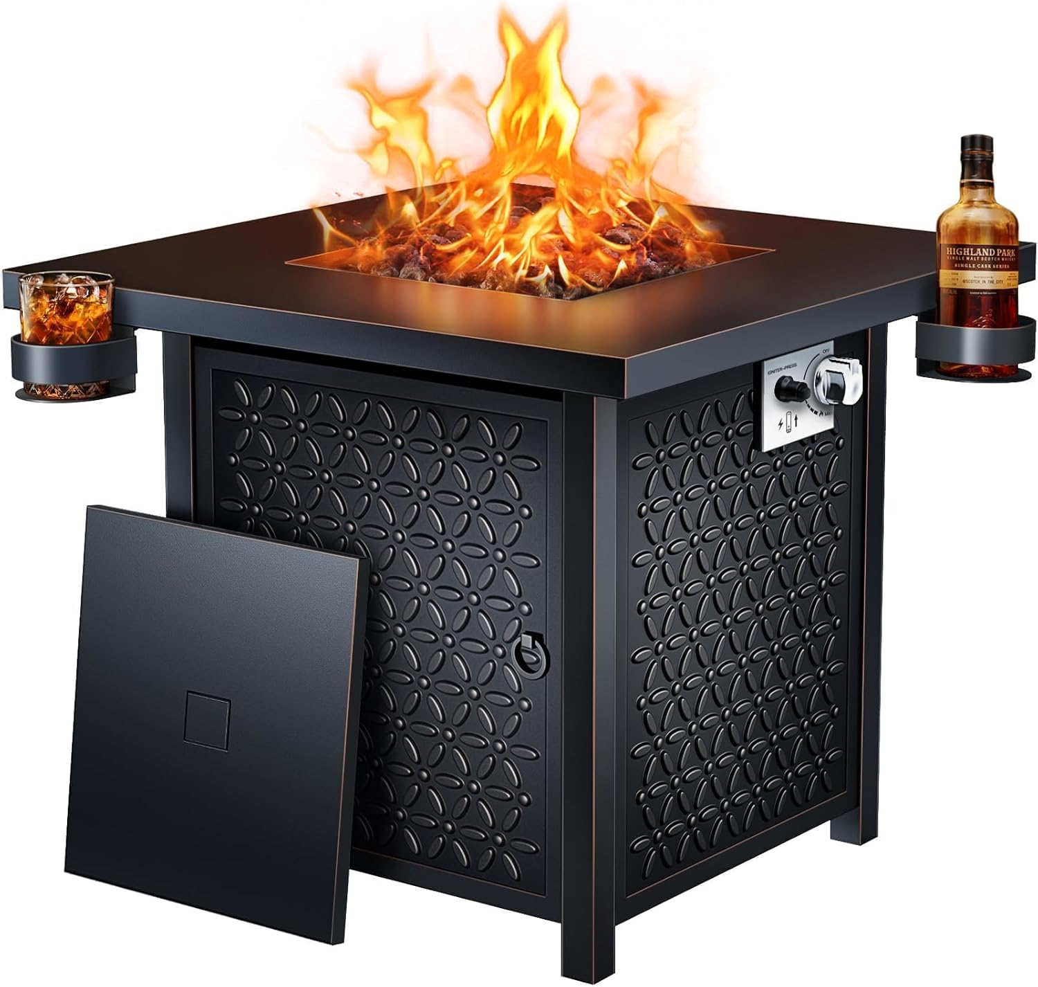 Propane Fire Pits 32 Inch Outdoor Gas Fire Pit, 50,000 BTU Steel Fire Table with