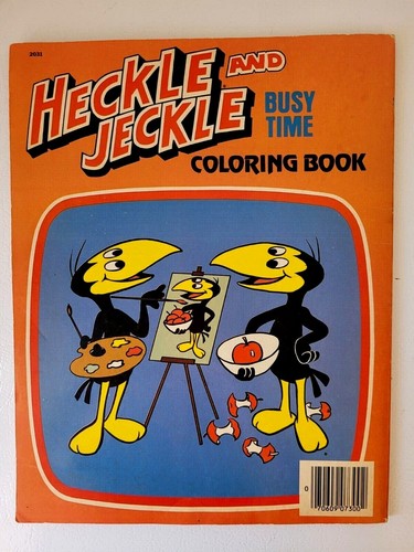 Rare 1980 HECKLE and JECKLE Coloring Book BUSY TIME Rand McNally - Imagen 2 de 4
