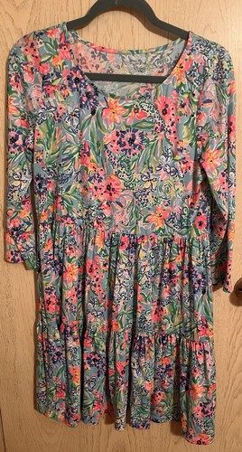 LILLY PULITZER Geanna Amalfi Blue Alligator Isle Size Medium RETAIL $118
