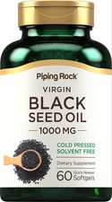 Black Seed Oil Pills  1000mg  60 Softgels  Non-GMO  by Piping Rock