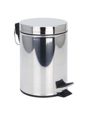 Treteimer Edelstahl 5 Liter rund - Mülleimer Kosmetikeimer Abfalleimer Eimer