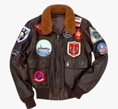 Mens Tom Cruise Top Gun Peter Maverick Bomber Fur Real Leather Flight Jacket