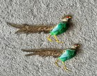 2 Pheasant Bird Figures Germany Heyde 12 Inch Cold Painted Metal 1900 Sculpture — photo 6