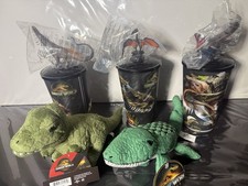 Jurassic World Rebirth 2025 Mosasaurus  T-Rex Plush  Cups Set Lenticular NEW