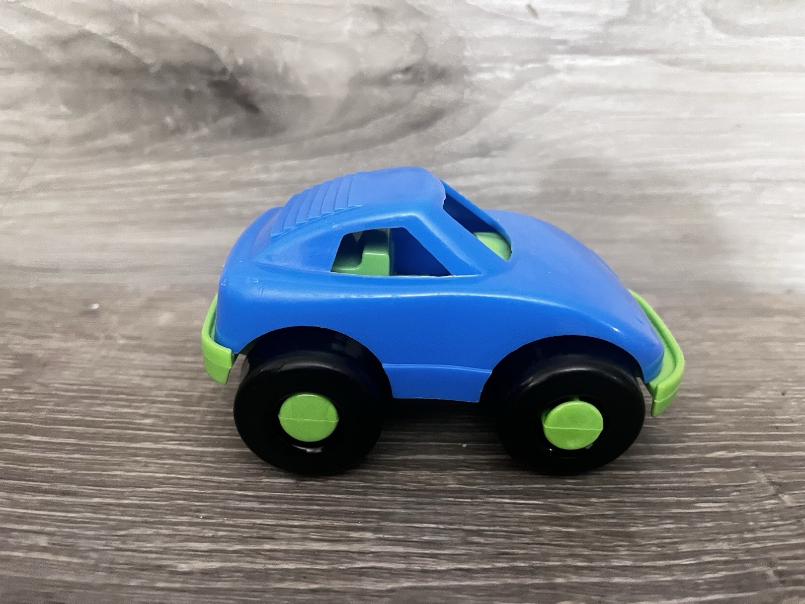 American Plastic Toys Inc Kids Race Sports Car Toy Blue Green USA #1537