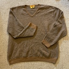 Vintage Tricots St Raphael Abstract Knit Sweater Merino Wool XL Made in Peru