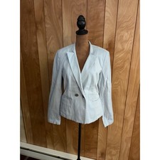 Cabi Light Blue Double Breasted Cotton Stretch Blazer Jacket Style 725 Size 6