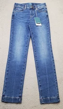 Jag Jeans Women Petite 0P Blue Faded Denim Valentina Straight High Rise Blue Tab