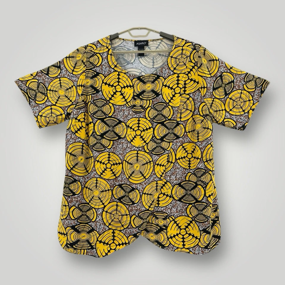 Брюки Ashro костюм 2 шт. женские 3X яркий желтый черный принт вечеринка курорт комфорт - Изображение 2 из 4