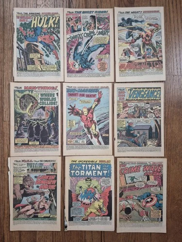 Marvel Bronze Age Comic Lot Amazing Spiderman 119 Ghost Rider Avengers Coverless