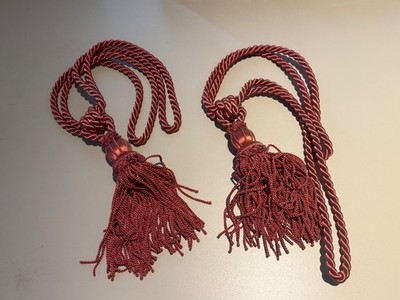 2 x Vintage Quaste & Seil Vorhang Raffhalter (1 Paar)