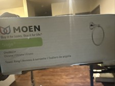 Moen DN6886CH Chrome Towel Ring From The Sage Collection New