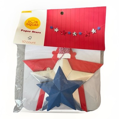 Target Sun squad 10 Count Paper Stars Fourth Of July New