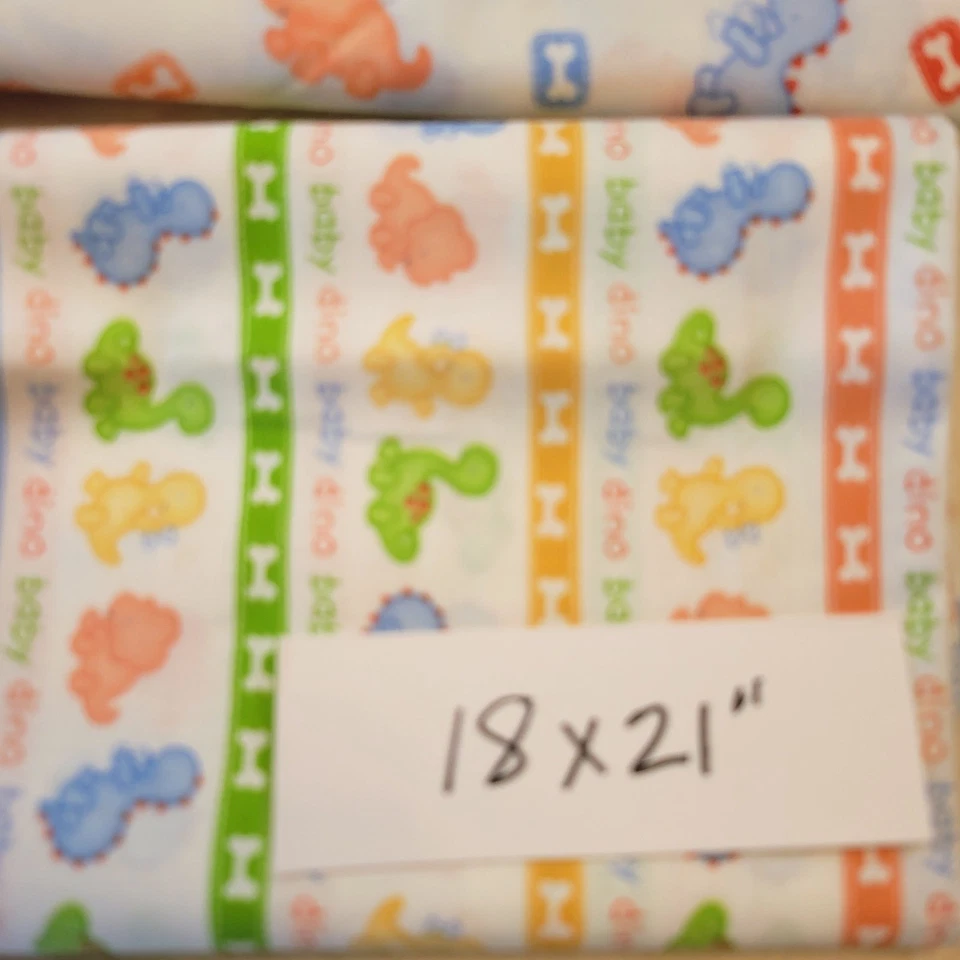 Cotton Fabric Lot 12 Pieces Fat Quarters Polka Dots Plaid Baby Prints Quilting  - Image 2 of 4