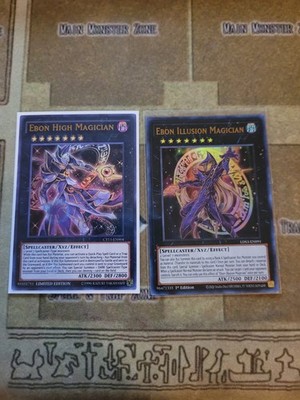 YUGIOH EBON ILLUSION MAGICIAN LDS3 + EBON HIGH MAGICIAN CT13 ULTRA LIMITED ED NM