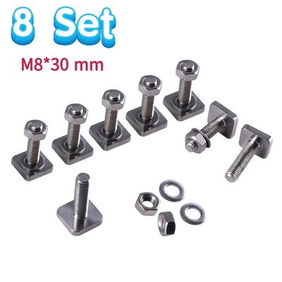 8 STK M8-30mm T-Nut Adapter, T-Nutensteine Dachträger Dachbox, Edelstahl T-Nut