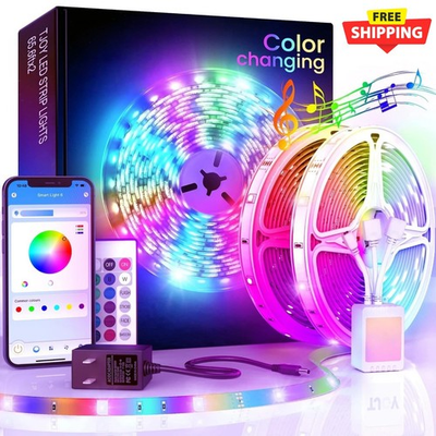 #ad LED Strip Lights Smart Light with App Remote Control RGB LED Lights for room $44.44