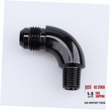 -6 AN Male to 1/8 NPT 90 Degree One Piece Full Flow Union 6AN to 1/8 NPT Black