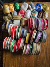 Craft Ribbon Lot Assortment, lot of 50. Mostly Full Rolls Some New. See Photos