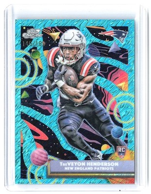 2025 Topps Chrome Cosmic #168 TreVeyon Henderson Aqua Equinox Refractor #/199