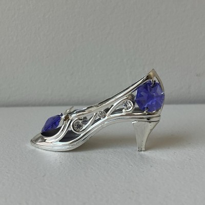 Crystal Temptations Swarovski High Heel Shoe Ornament, Silver Plated, Purple