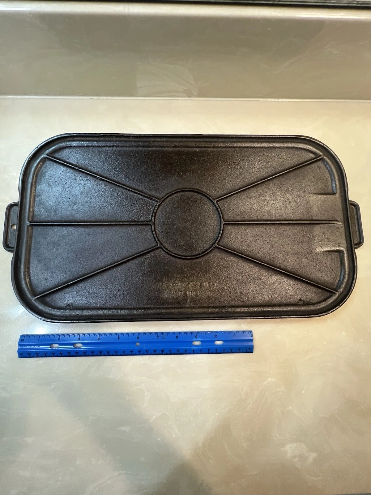 Vintage 1891 Wagner Original Cast Iron Cookware 17 Inch Griddle Made In USA