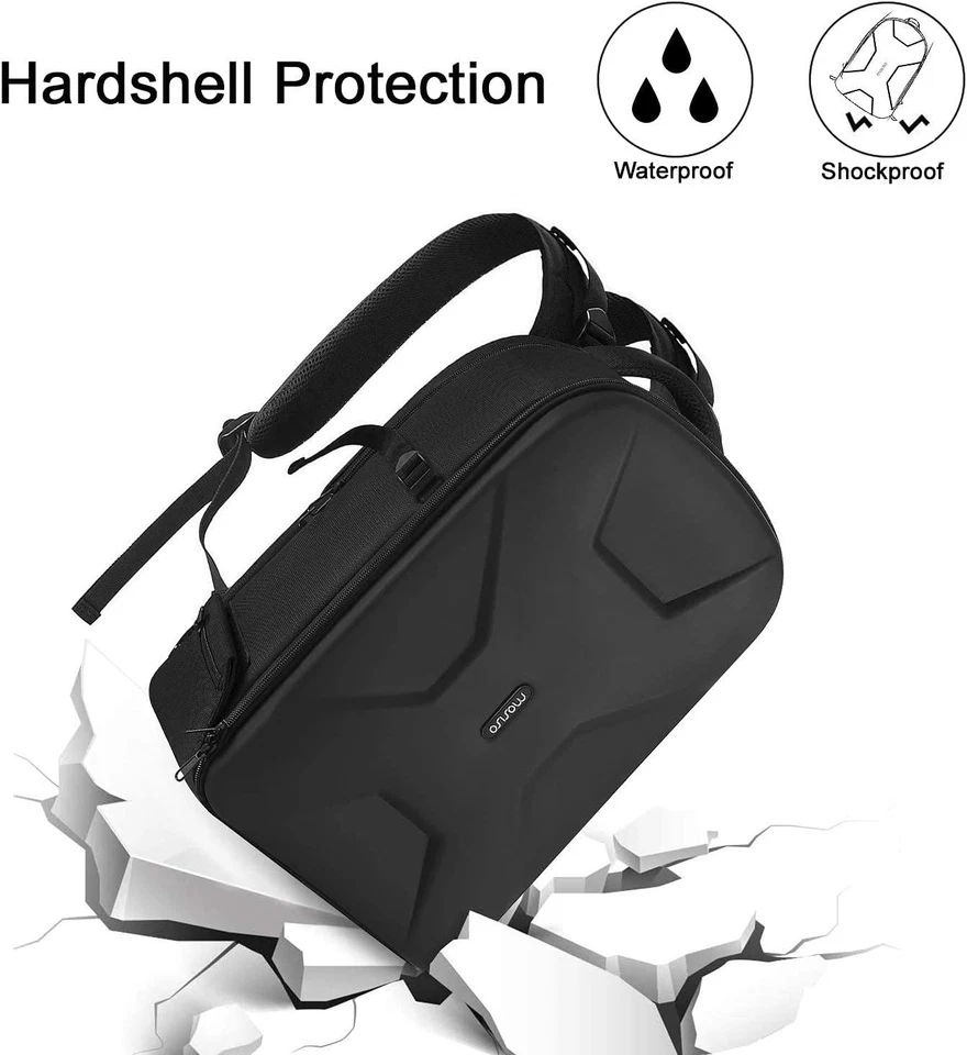 15-16 Inch Camera Backpack Bag Waterproof Mirrorless Photography Hardshell Case - Image 4 of 4