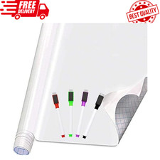 Self Adhesive White Board Paper - Dry Erase Wall Stickers Roll 17.7" X 78.7" 6.