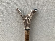 Red Deer Antler Walking Mottled Hazel Thumb Stick / Rifle Rest No.2