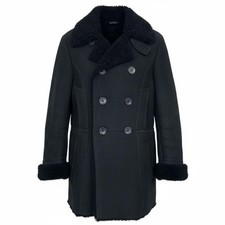 ⭐️Buone condizioni⭐️Cappotto Gucci Tom Ford epoca vero shearling nero doppio reale