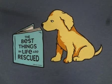 LIFE IS GOD THE BEST THINGS IN LIFE ARE RESCUED BLUE WOMENS XS T-SHIRT L349