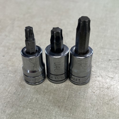 Snap-On Torx Bit Sockets lot of 3- 3/8 drive- FTX30e, FTX45a, FTX45e T30 & T45 - Picture 3 of 3
