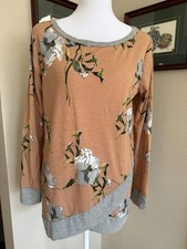 Hailey  Co. Peach With White Floral Women's Sweater