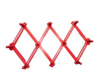 Vintage 10 Peg Wooden Accordion Style Coat Hat Wall Rack Expandable Hanger Red