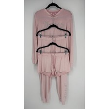 JUICY COUTURE PINK VELOUR LOUNGEWEAR AND PAJAMA SET RHINESTONE JUICY SMALL COZY