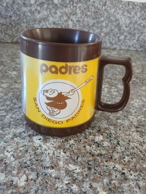 SAN DIEGO PADRES VINTAGE COFFEE MUG TEAM PHOTO  insulated Thermo Serve 1976?