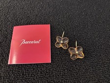 Pair Of Orange Pastel Flower Earrings Baccarat Crystal