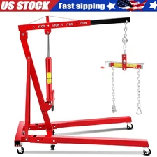 2 Ton Hydraulic Engine Hoist 4400Lbs Folding Shop Crane for Auto Repair Workshop